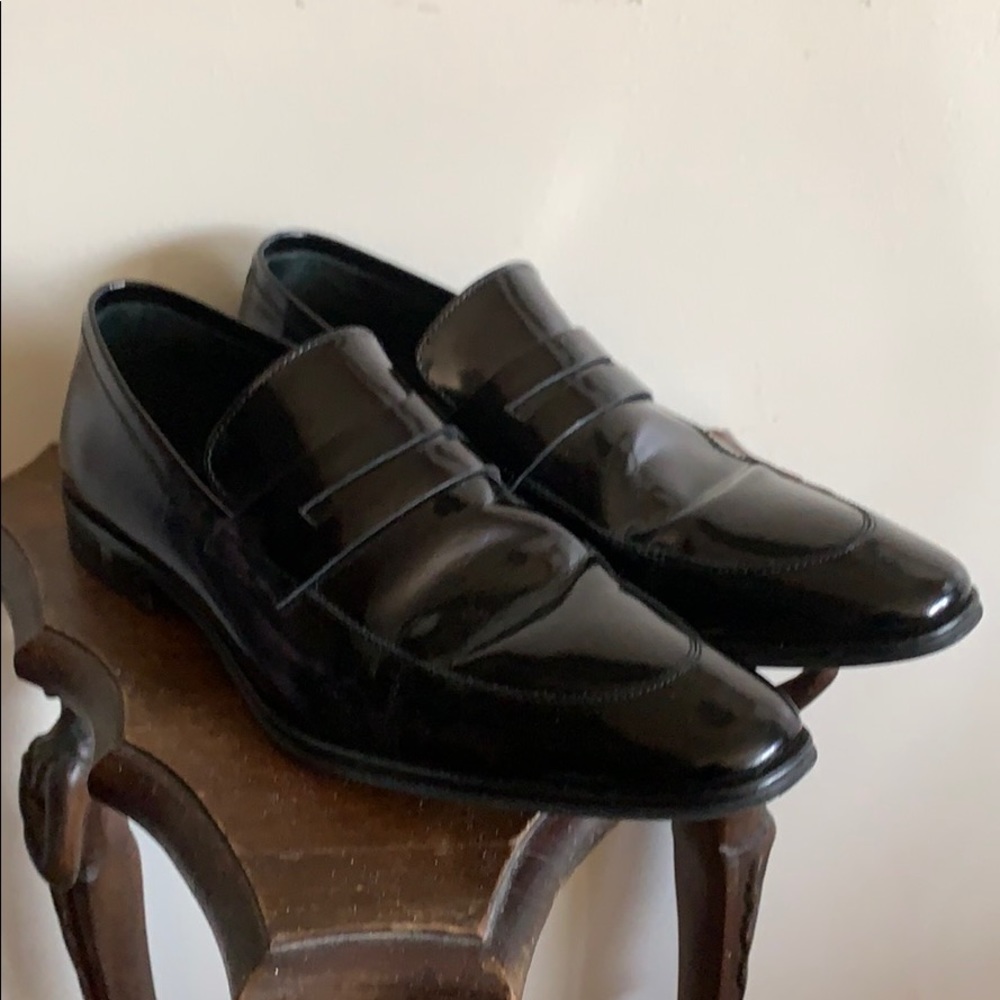 Versace Collection Patent Leather Penny Loafer